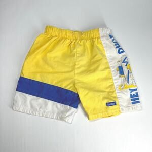 Vintage 90s Oshkosh B’gosh Swim Trunks Hey Dude Surfer Shorts 2T USA Made Union